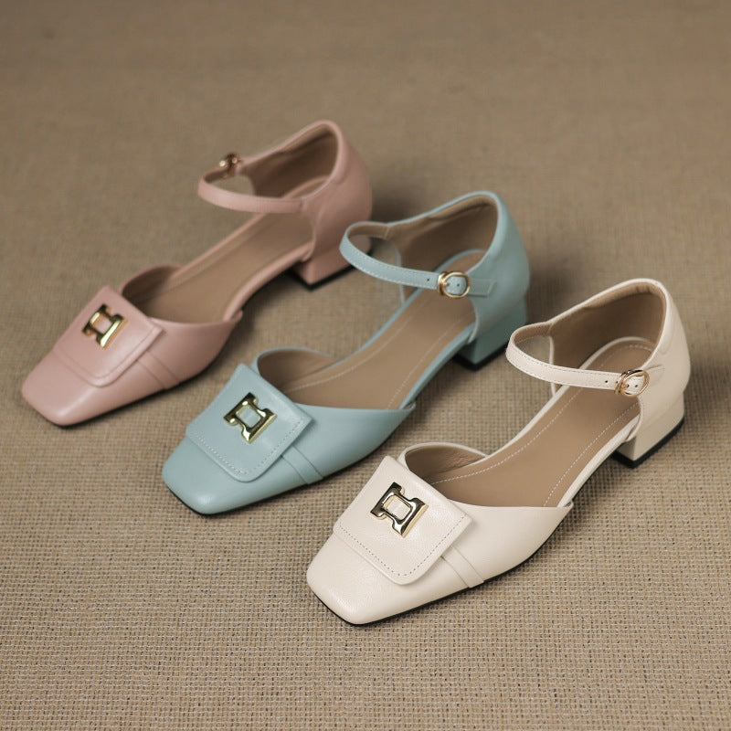 Hartley Buckled Leather Mary Janes - Women's in blue
