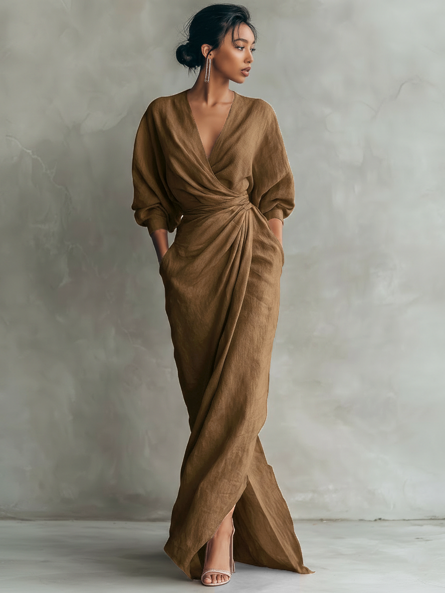 Hugo Linen Maxi Dress - Women's in pink