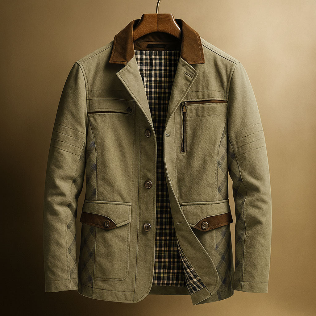 Kensington Cotton Jacket - Unisex in khaki