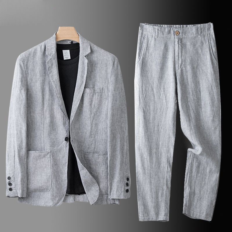 Davenport Linen Set - Unisex in gray