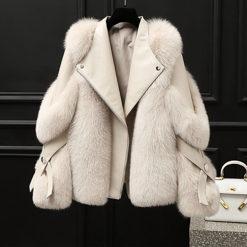 Harlow Faux Fur Jacket - Unisex in light brown