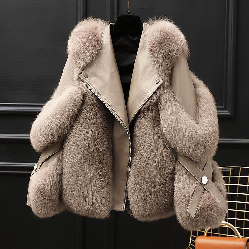 Harlow Faux Fur Jacket - Unisex in light brown