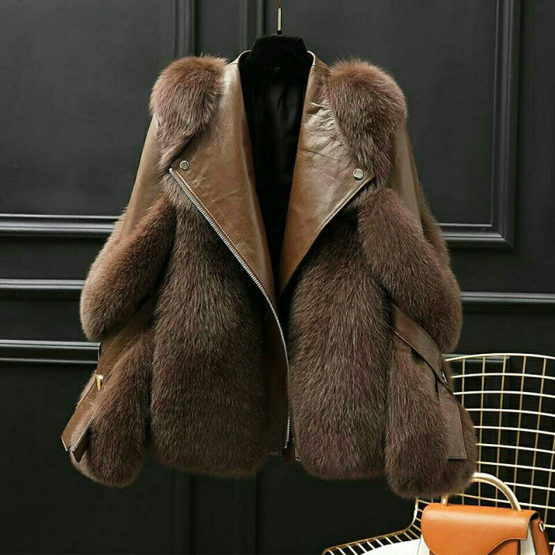 Harlow Faux Fur Jacket - Unisex in light brown