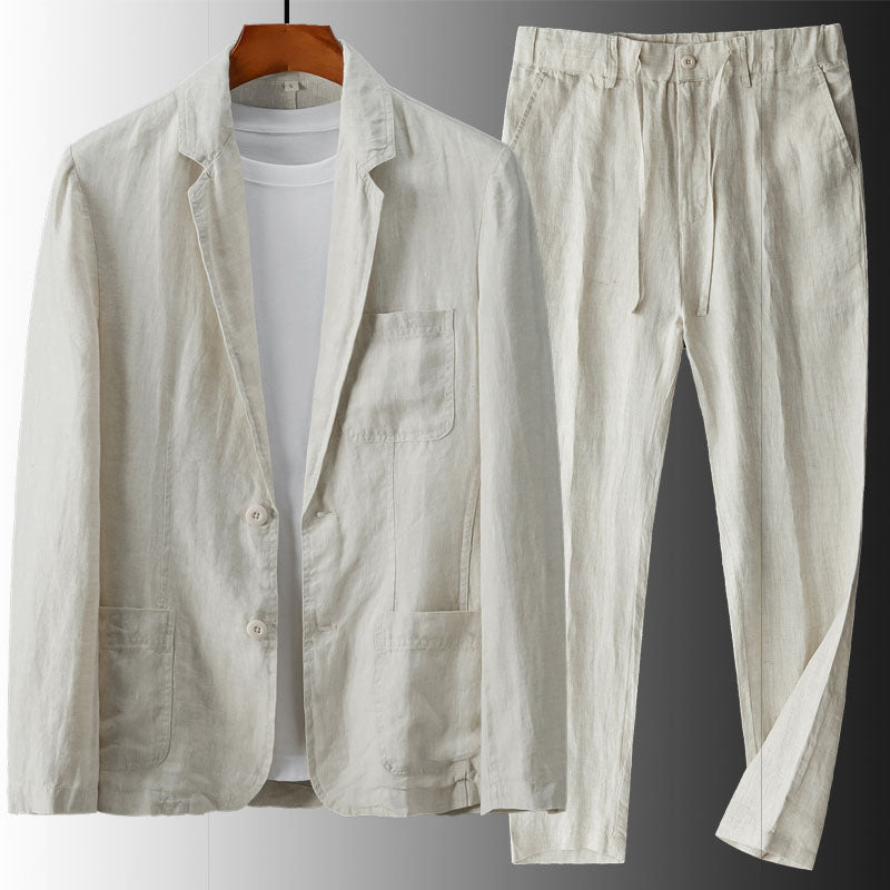 Prescott Linen Set - Unisex in beige