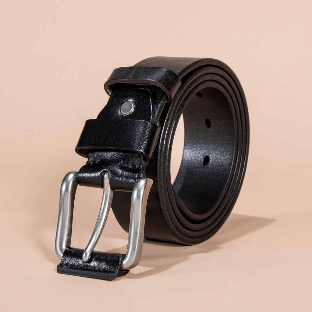 Huxley Leather Belt - Unisex in black