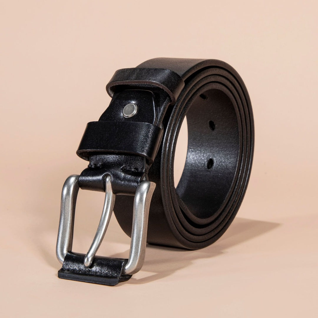 Huxley Leather Belt - Unisex in black