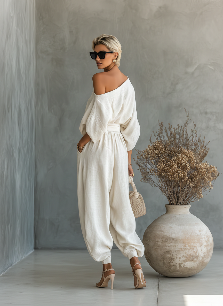 Carver Linen Set - Unisex in beige