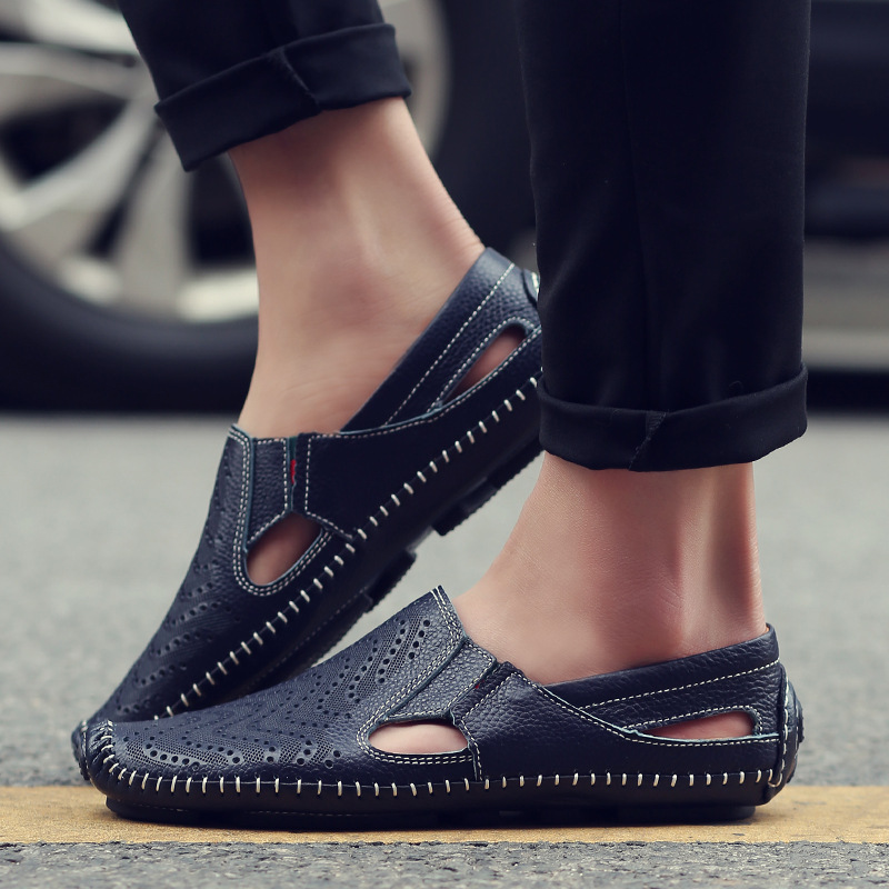 Dante Leather Sandals - Men's in navy