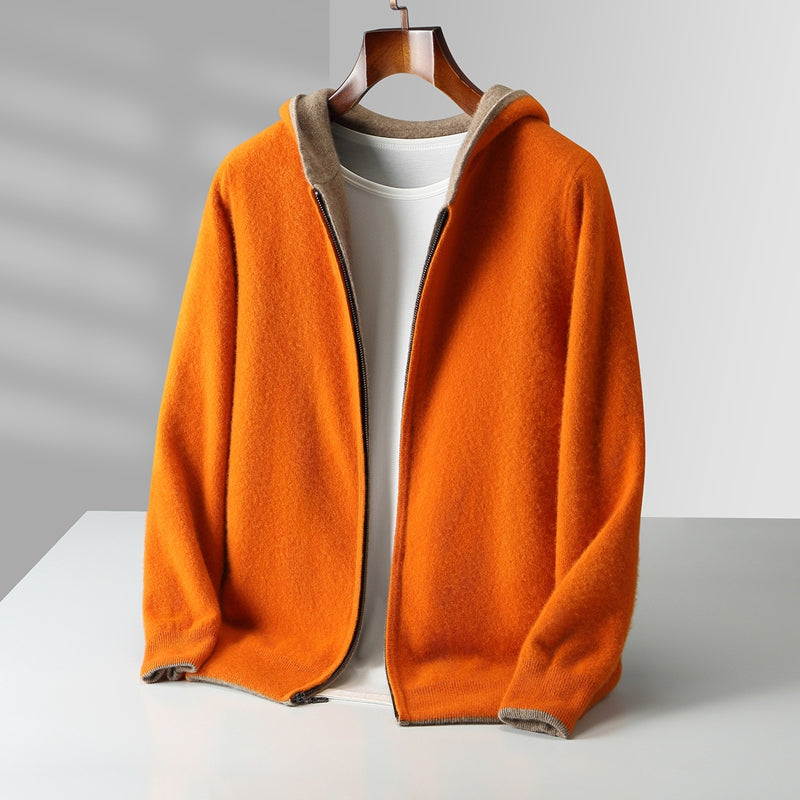 Cyrus Reversible Cashmere Hoodie - Unisex in black