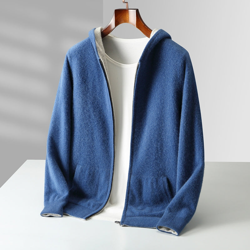 Cyrus Reversible Cashmere Hoodie - Unisex in brown