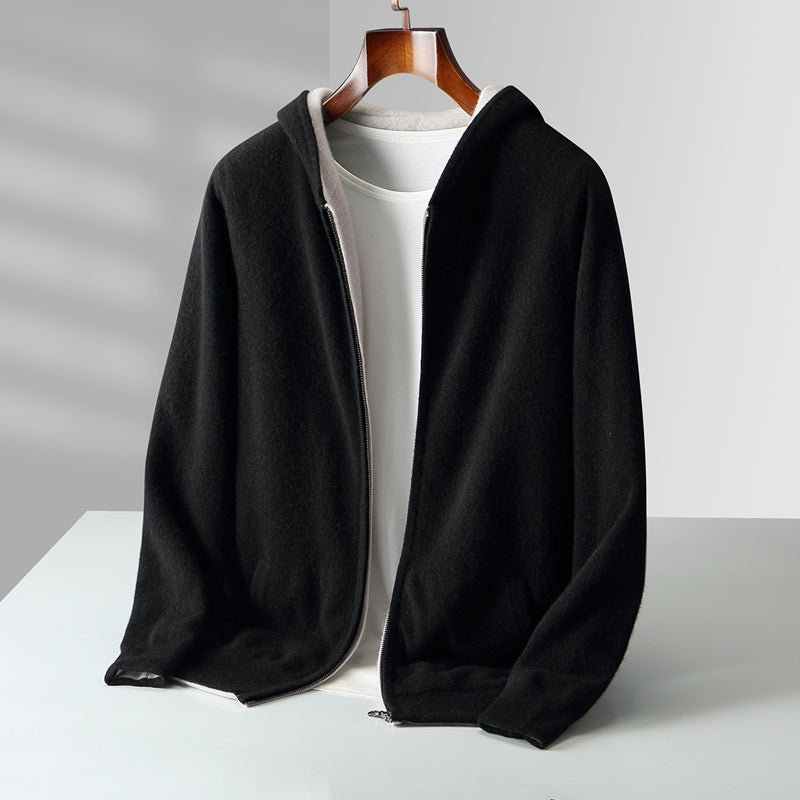 Cyrus Reversible Cashmere Hoodie - Unisex in brown