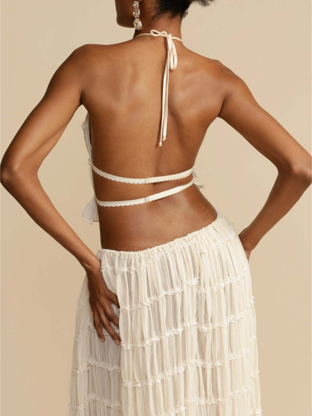 Pleated Skirt - Women's in white maxi