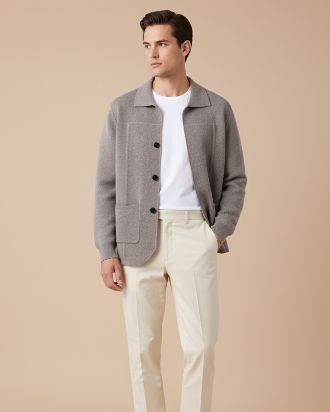 Pemberton Merino Overshirt - Men's in beige