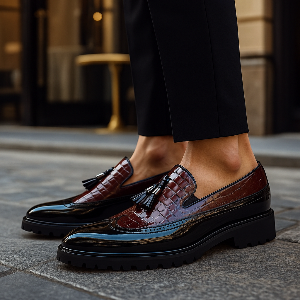 Dalton Vale Loafers - Men's in crimson black
