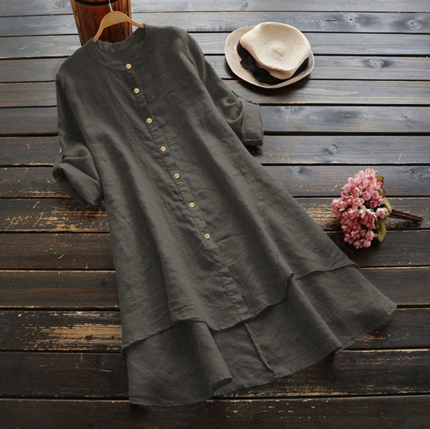 Della Linen Shirt - Unisex in navy