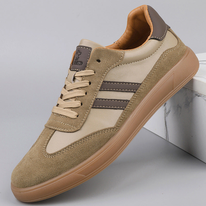 Suede Henley Shirt - Men's in khaki