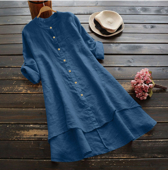 Della Linen Shirt - Unisex in navy