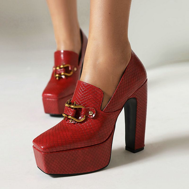 Alessia Platform Heels - Women's in red