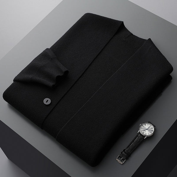 Finn Fine-Knit Cardigan - Unisex in black