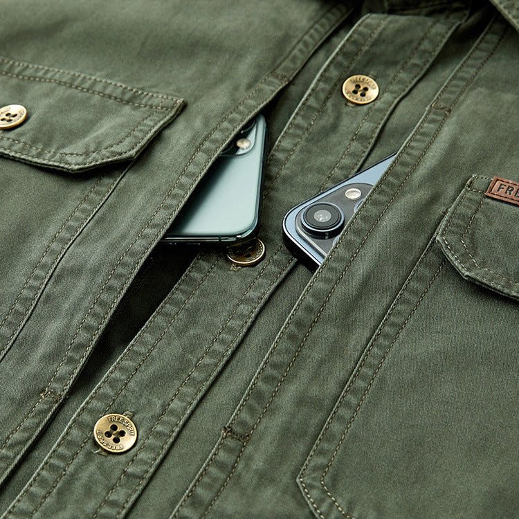 Brodie Cotton Shirt - Unisex in blue