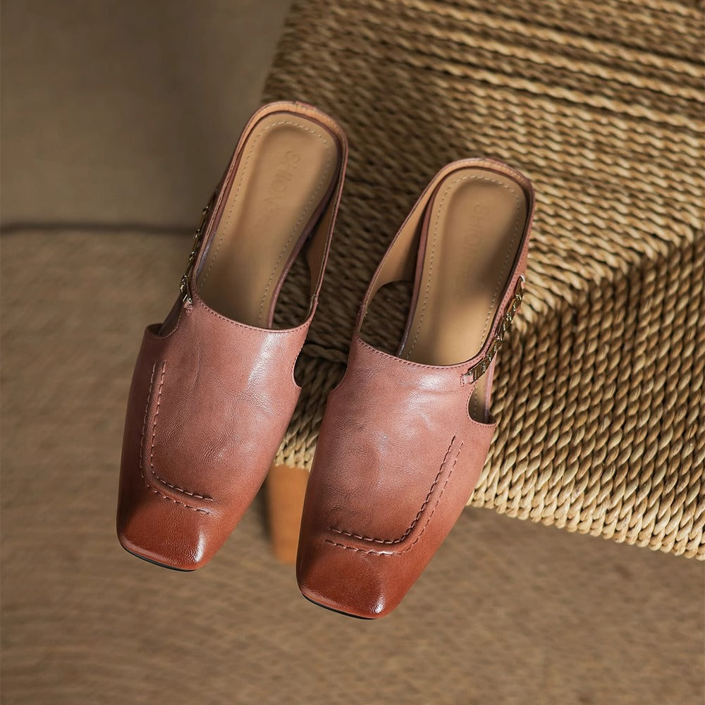 Hattie Leather Mules - Women's in pink