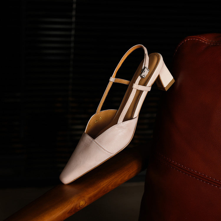 Dante Leather Heels - Women's in chestnut brown