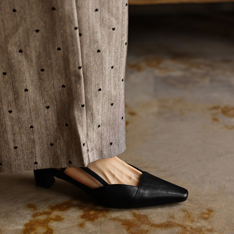 Dante Leather Heels - Women's in chestnut brown
