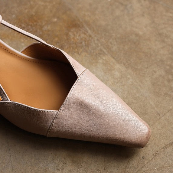 Dante Leather Heels - Women's in chestnut brown