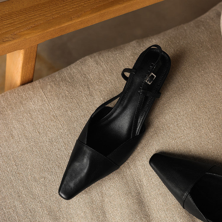 Dante Leather Heels - Women's in chestnut brown
