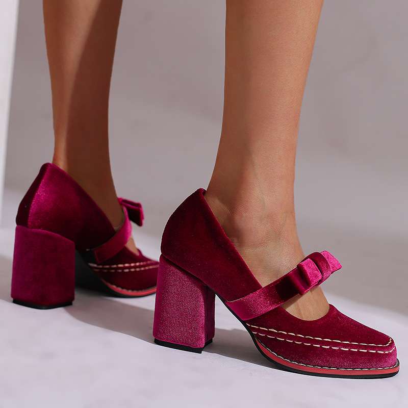 Marlowe Velvet Loafers - Women's in pink