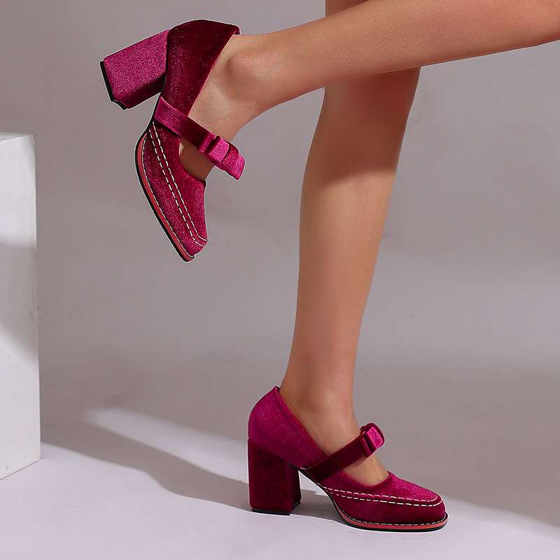 Marlowe Velvet Loafers - Women's in pink