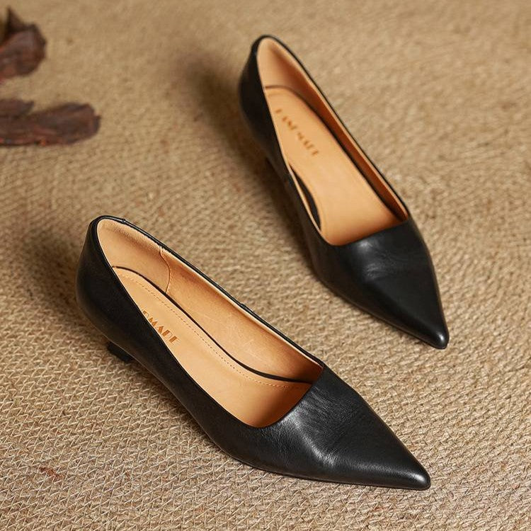 Noah Sculpted Leather Heels - Women's