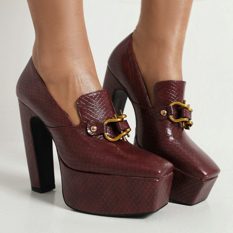 Alessia Platform Heels - Women's in red