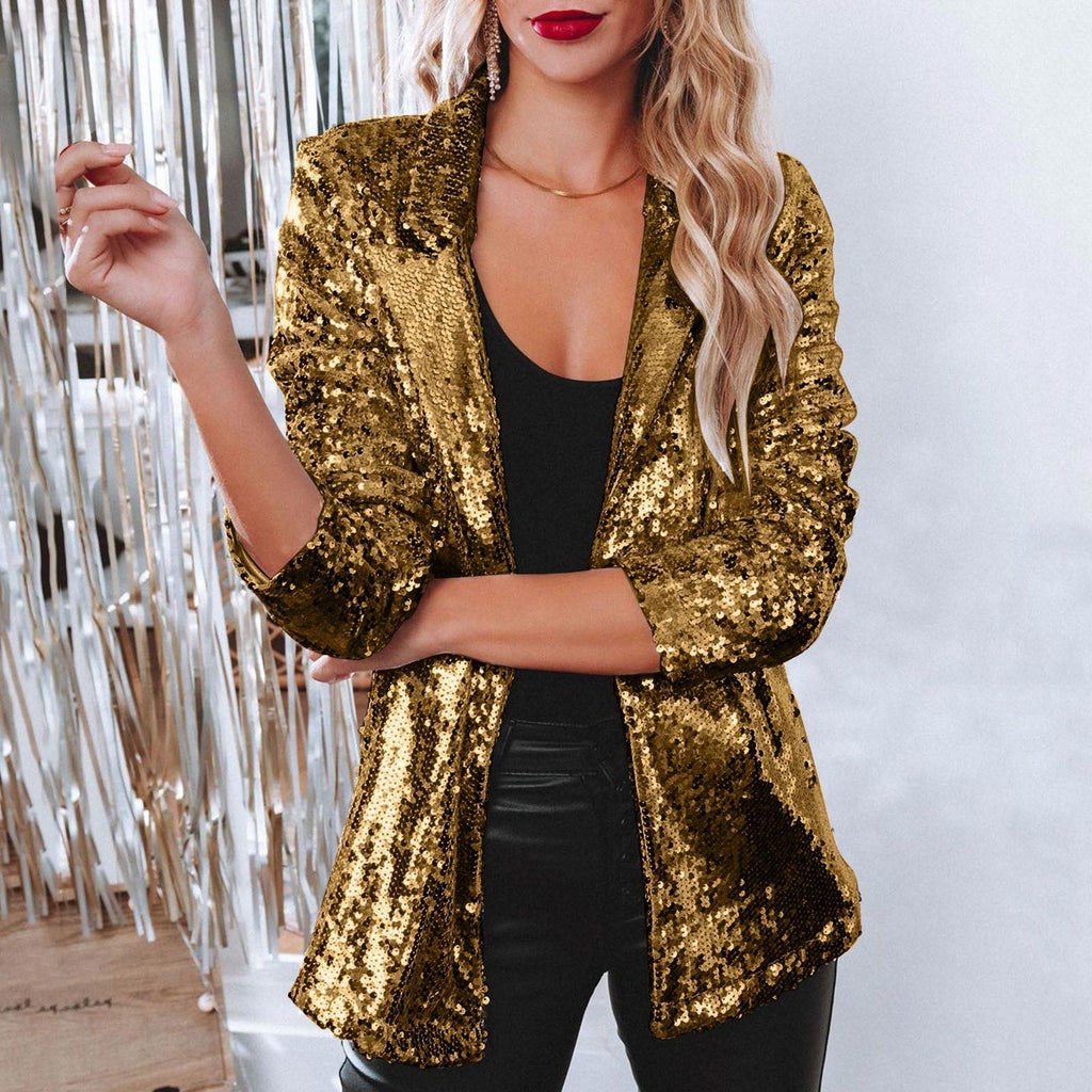 Maeve Sequined Blazer - Unisex in rose gold