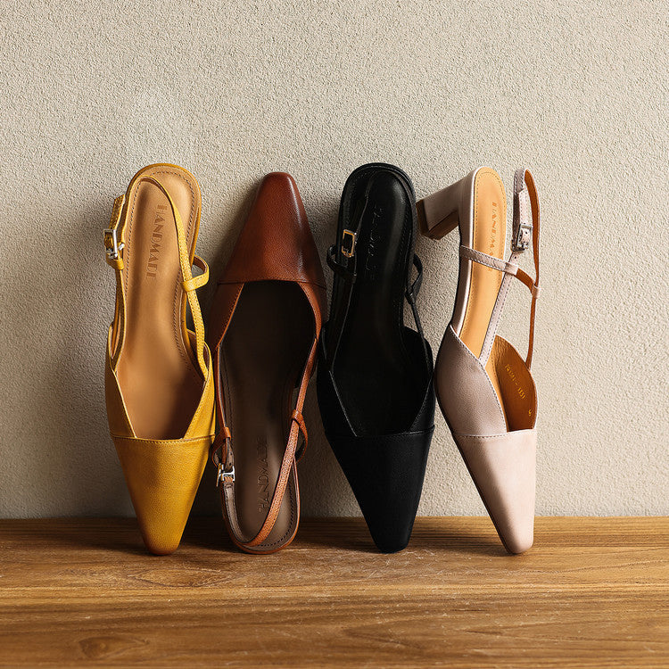 Dante Leather Heels - Women's in black