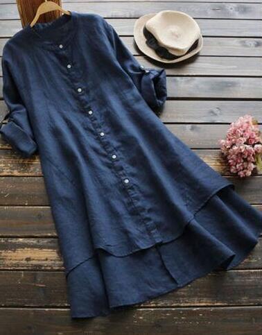 Della Linen Shirt - Unisex in navy