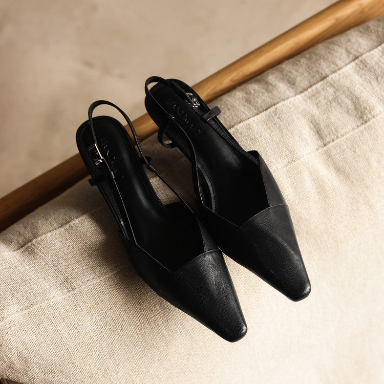 Dante Leather Heels - Women's in chestnut brown
