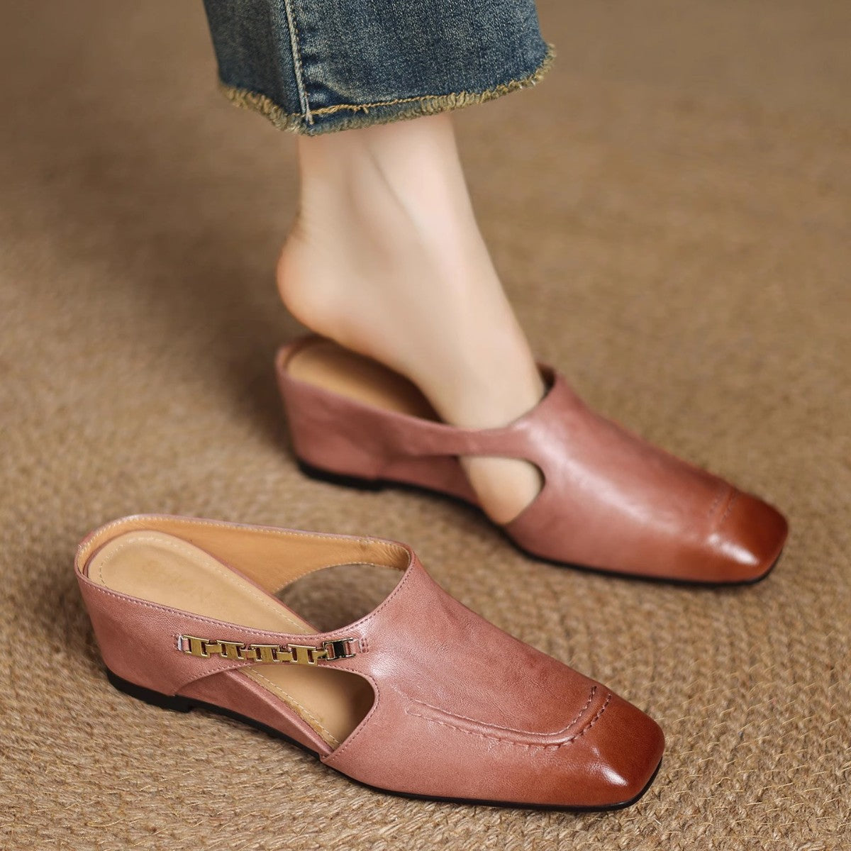 Hattie Leather Mules - Women's in pink