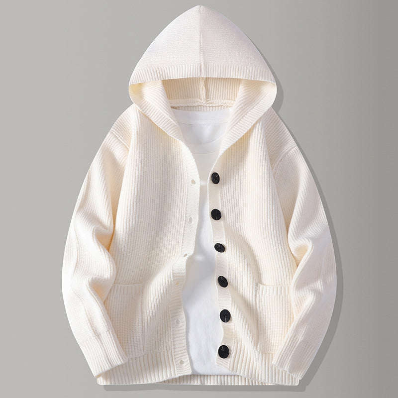Stirling Hooded Knit Cardigan - Unisex in gray