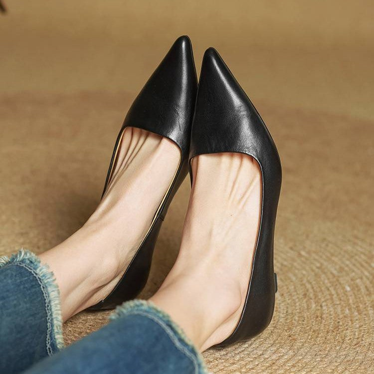 Noah Sculpted Leather Heels - Women's