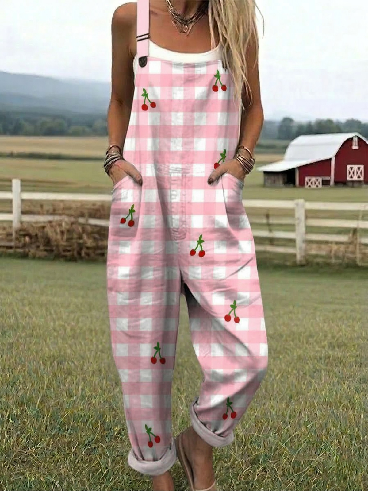Holloway Gingham Jumpsuit - Women's in multicolor