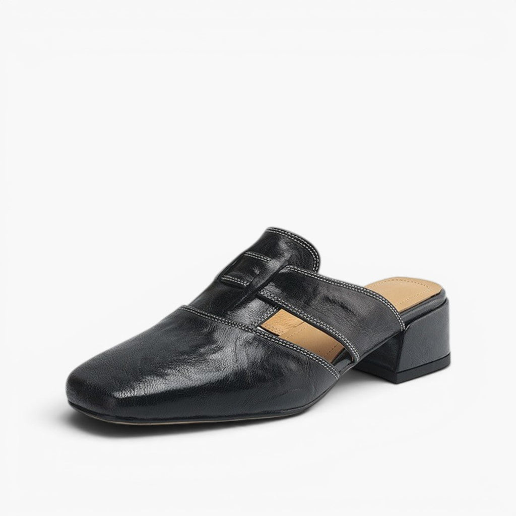 Lawson Square-Toe Leather Mules - Women's in beige