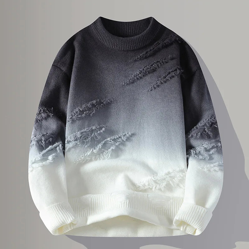 Pemberton Gradient Knit Sweater - Unisex in black and white