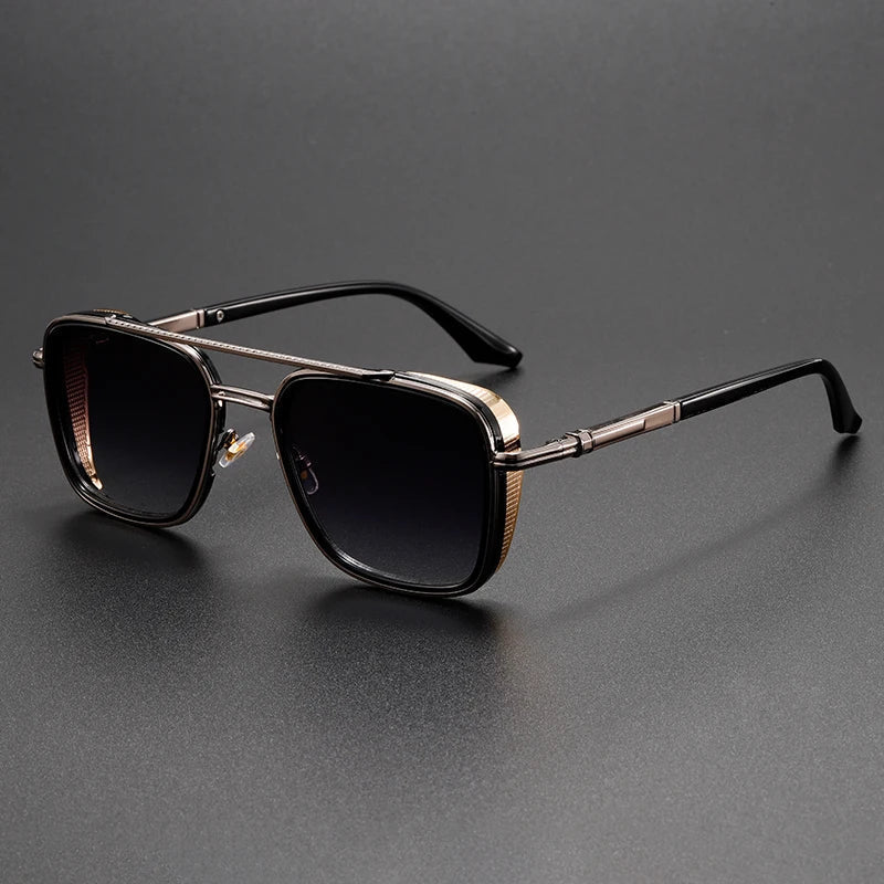 Valerio Sunglasses - Unisex in silver/black
