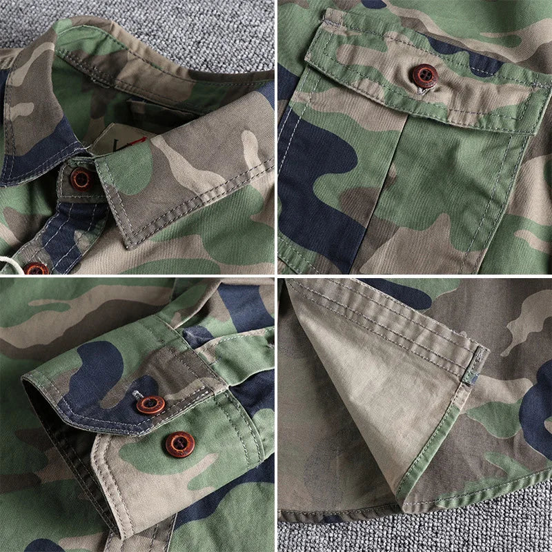 Kellan Camouflage Jacket - Unisex in deep forest green
