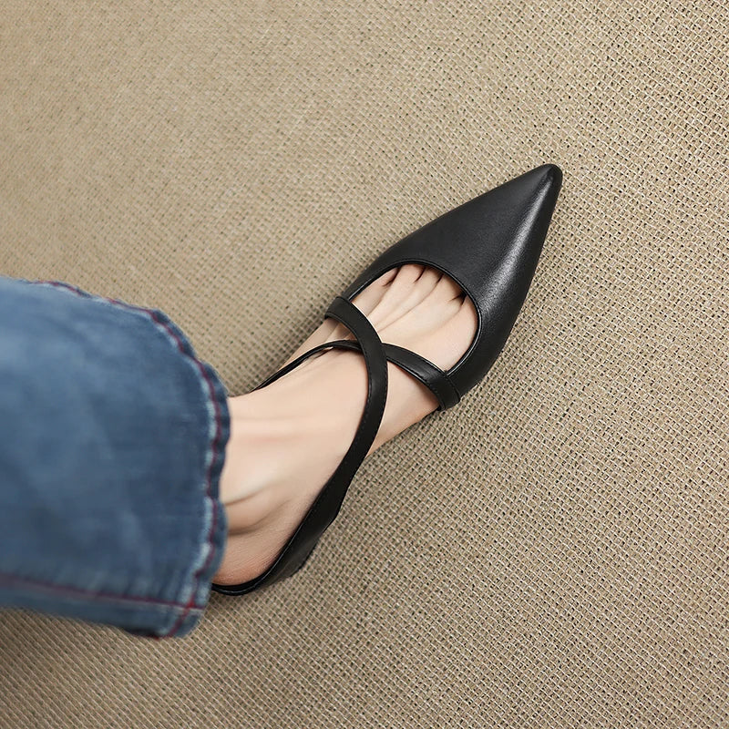 Goldie Leather Mules - Women's in apricot