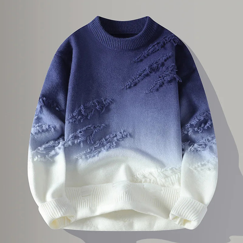 Pemberton Gradient Knit Sweater - Unisex in black and green