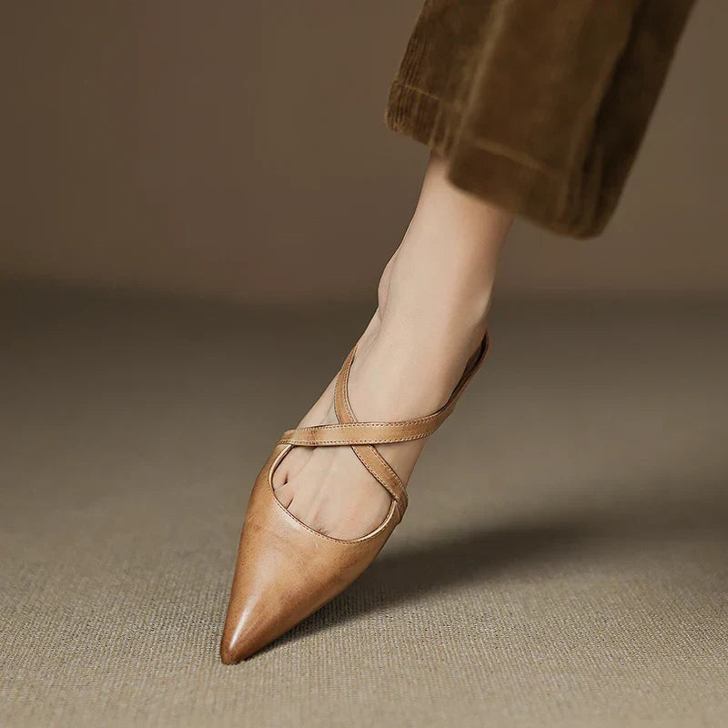 Goldie Leather Mules - Women's in red