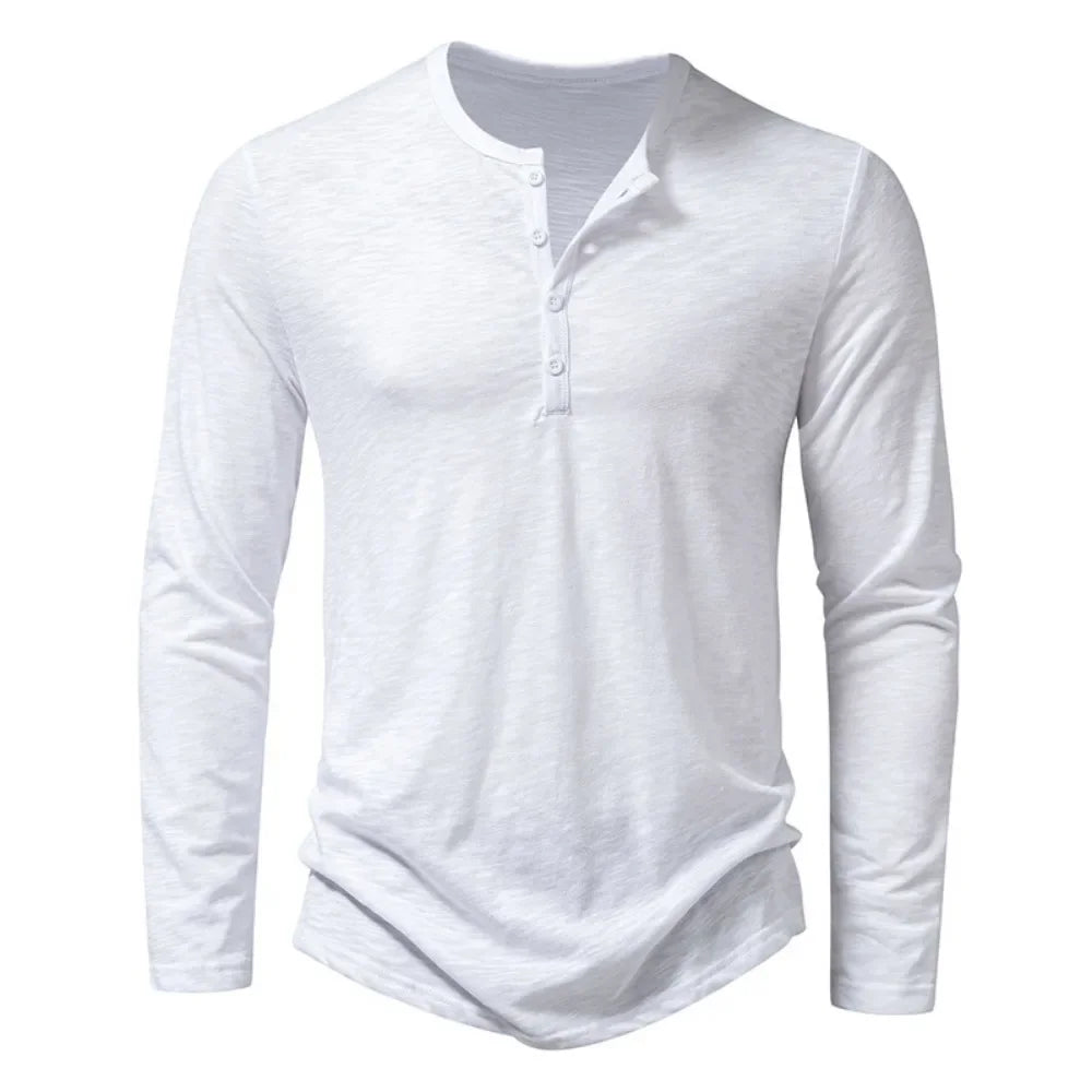 Hayden Cotton Henley Shirt - Men's in beige