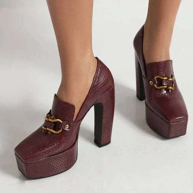 Alessia Platform Heels - Women's in red